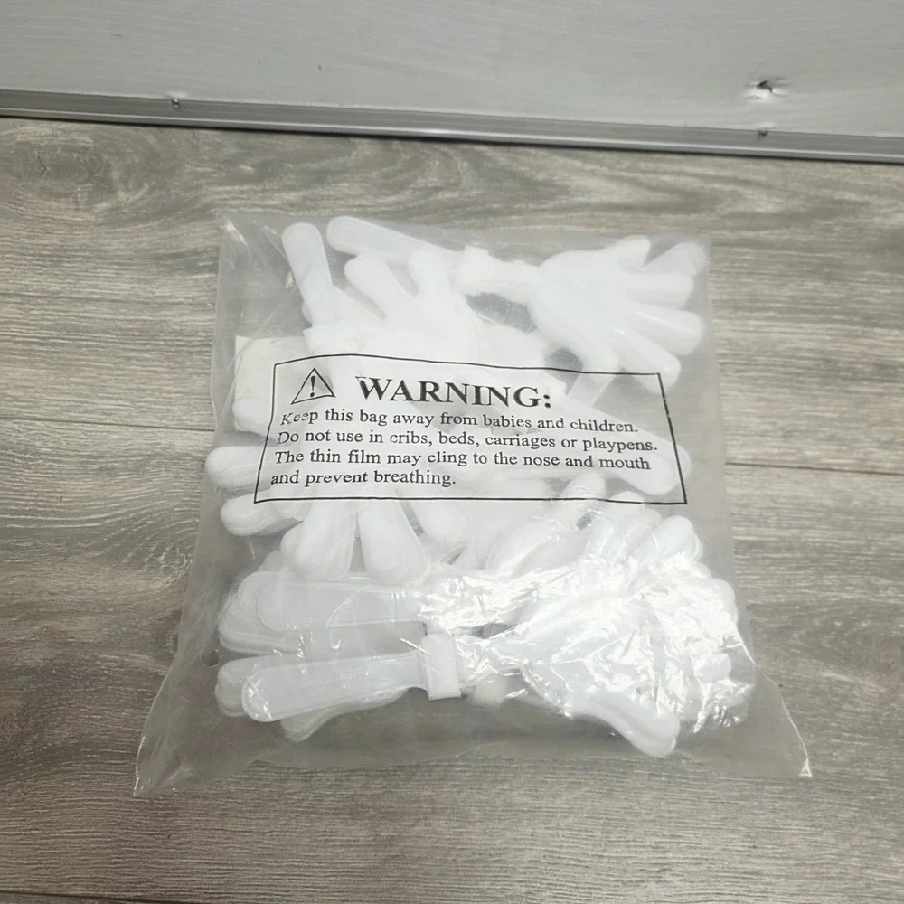 Oriental Trading White Plastic Hand Clappers 12 Count Bulk Noisemakers 42/4128